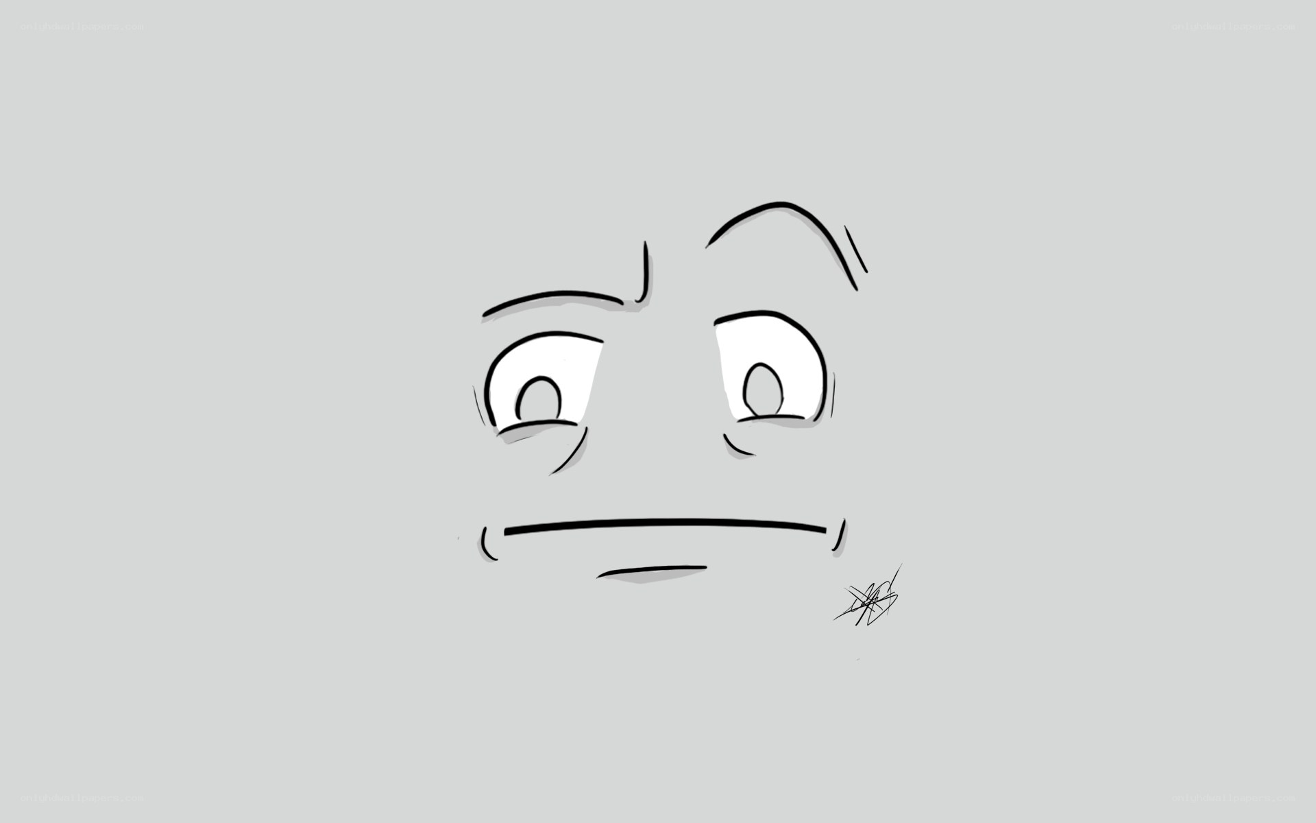 cartoon face with worried expression