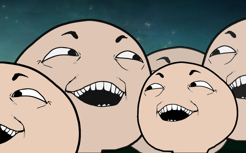 cartoon faces laughing