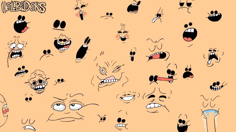 Cartoon Faces on Skin — Peach