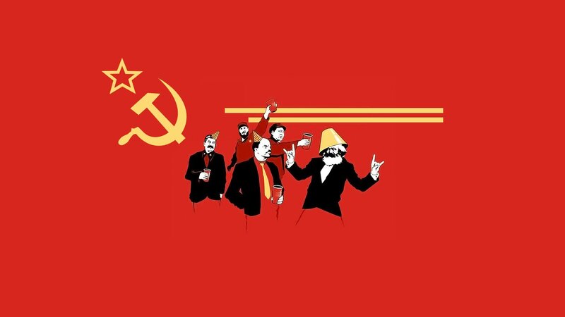 Cartoon Figures on Flag