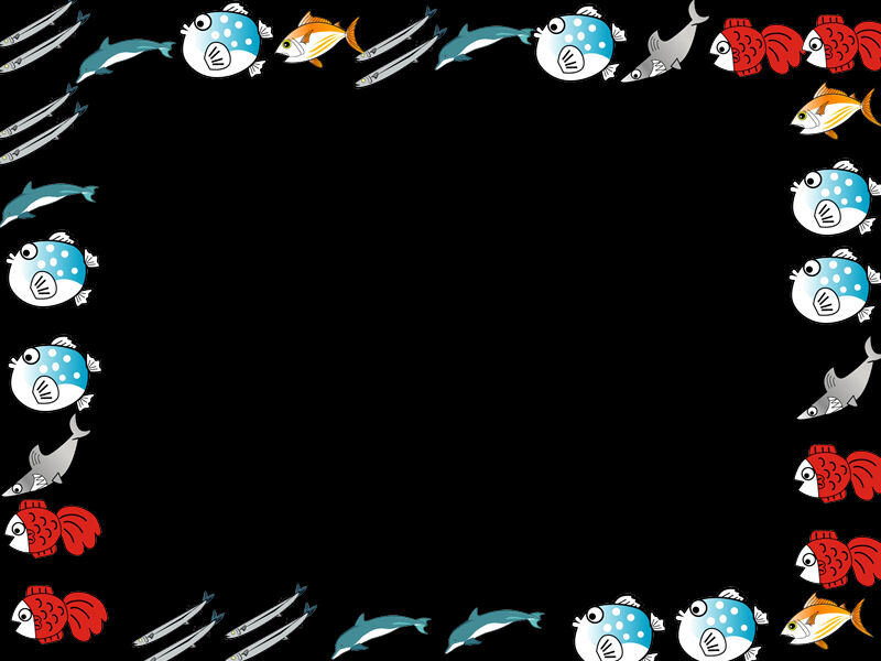 cartoon fish border frame
