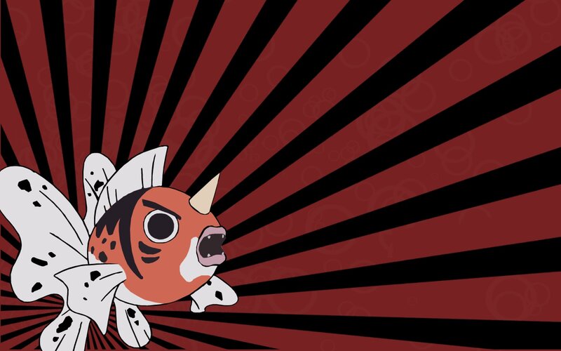 cartoon fish with horn