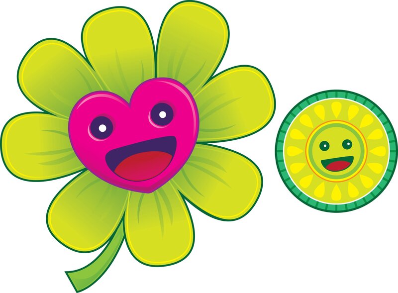 Cartoon Flower Character — Green