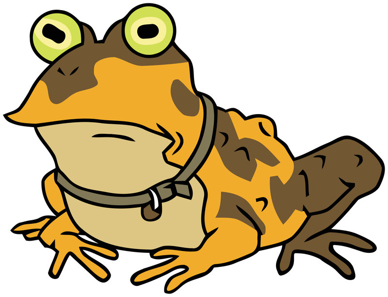 Cartoon Frog Character — Yellow