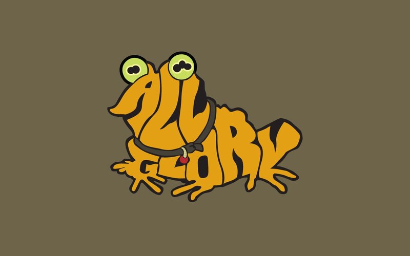 cartoon frog logo