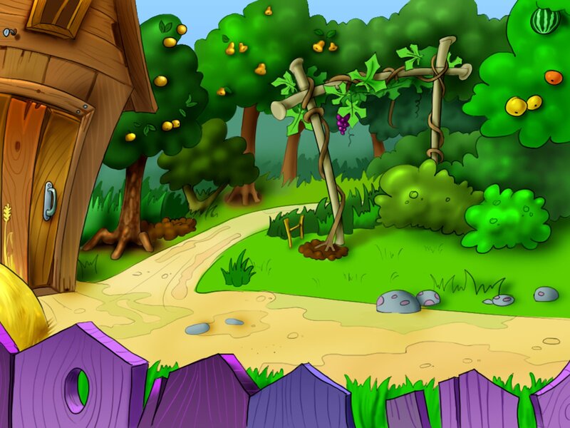 cartoon garden scene