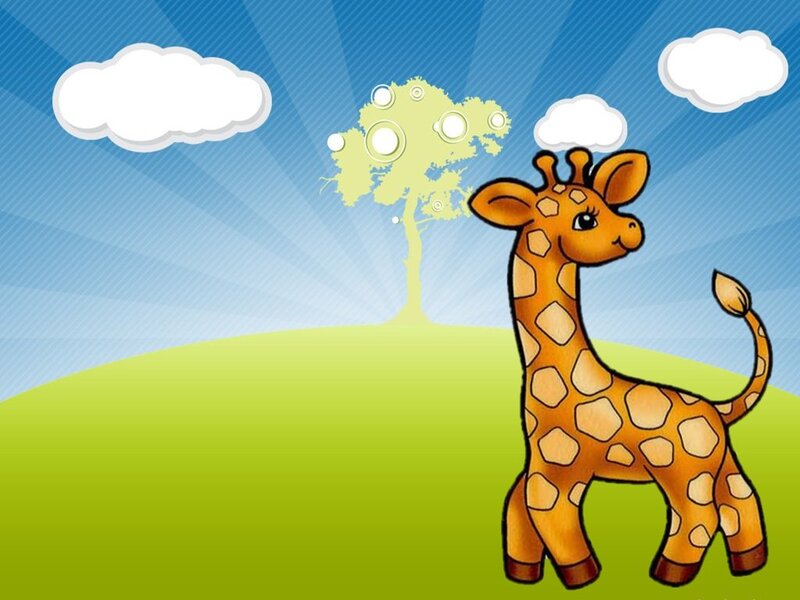 Cartoon Giraffe on Hill
