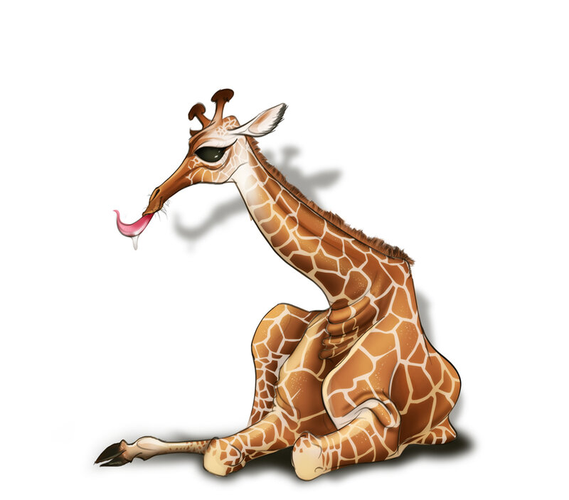 cartoon giraffe sitting