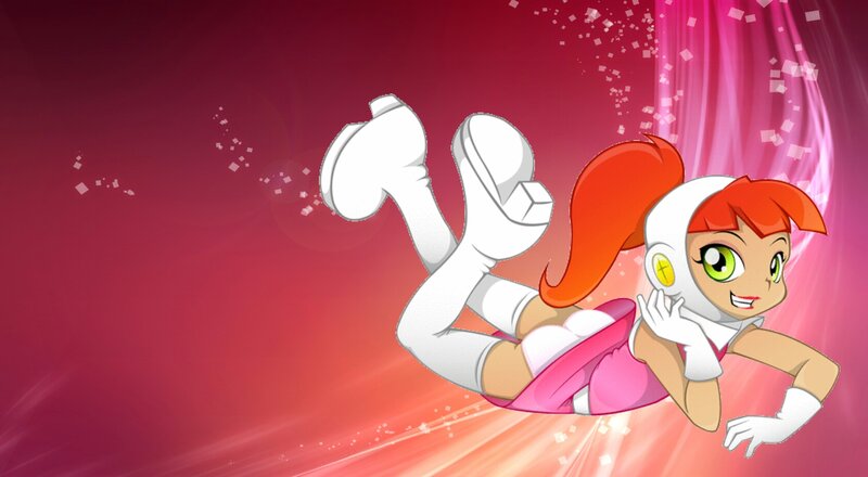 Cartoon Girl in Flight
