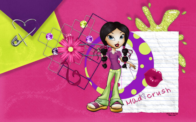 Cartoon Girl with Accessories