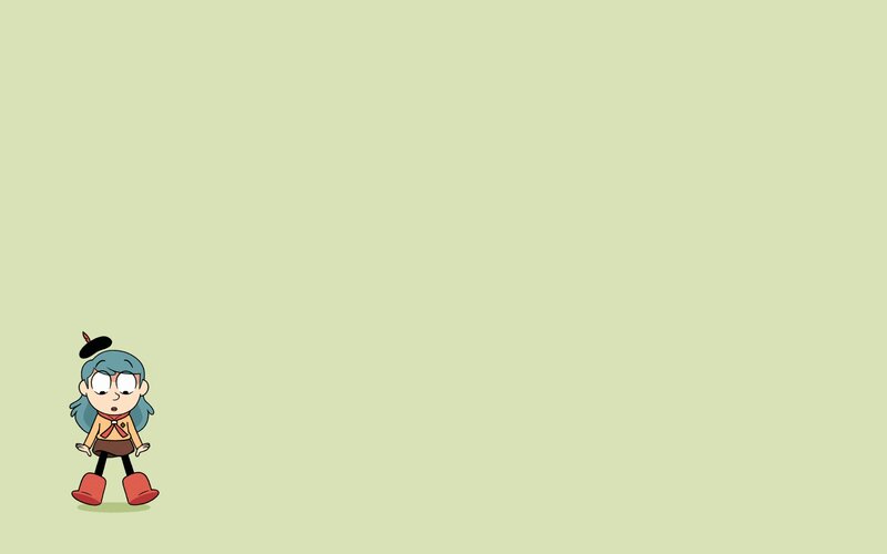 Cartoon Girl with Blue Hair — Green