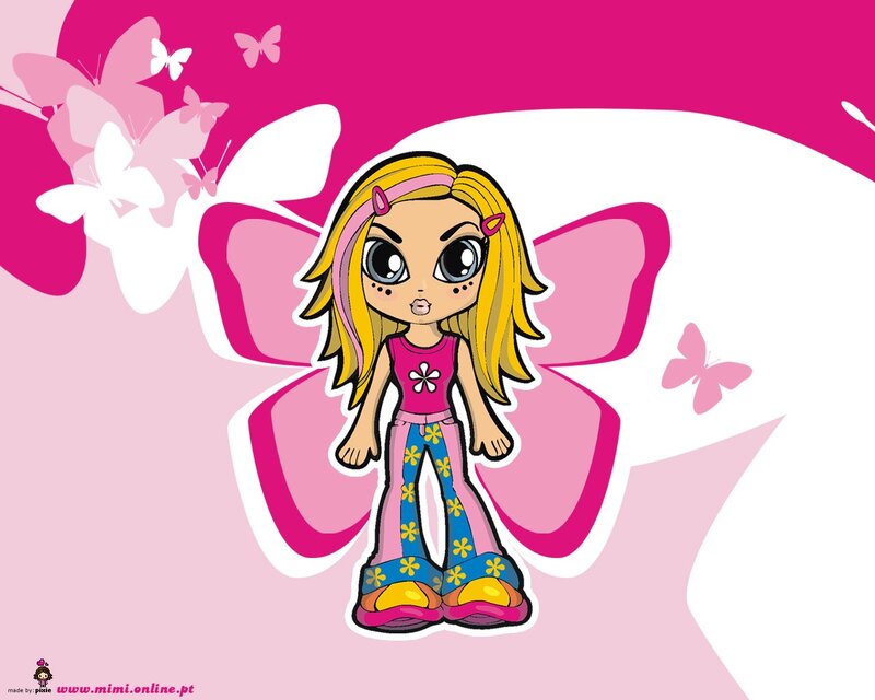 cartoon girl with butterfly wings