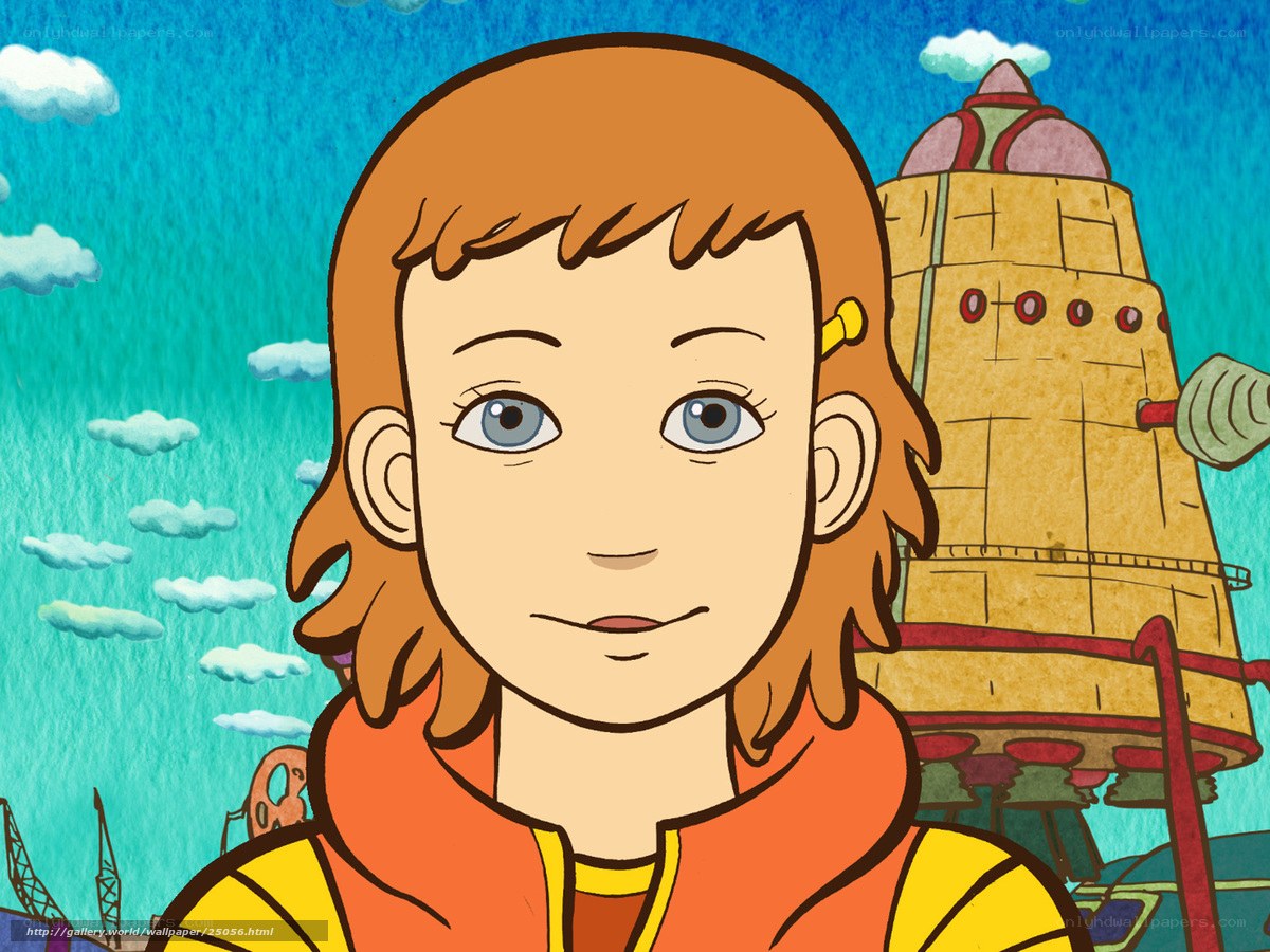 cartoon girl with rocket