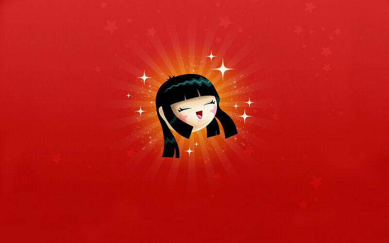 cartoon girl with stars