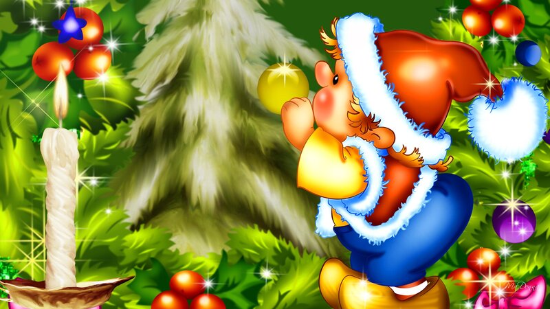 Cartoon Gnome in Winter
