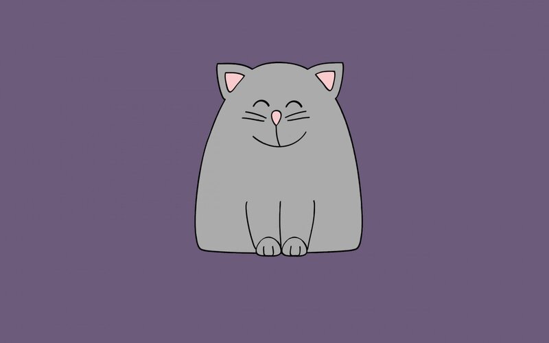 cartoon gray cat