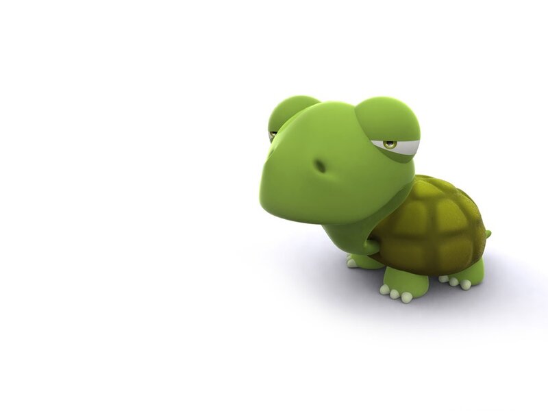 cartoon green turtle character