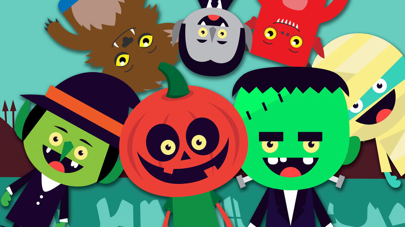 Cartoon Halloween Characters — Green