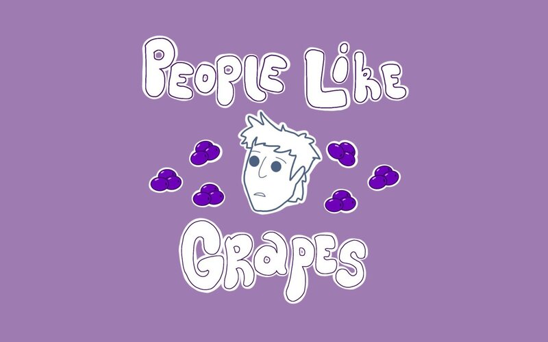Cartoon Head with Grapes