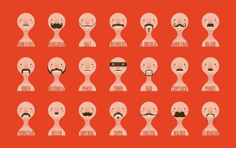 Cartoon Heads with Mustaches