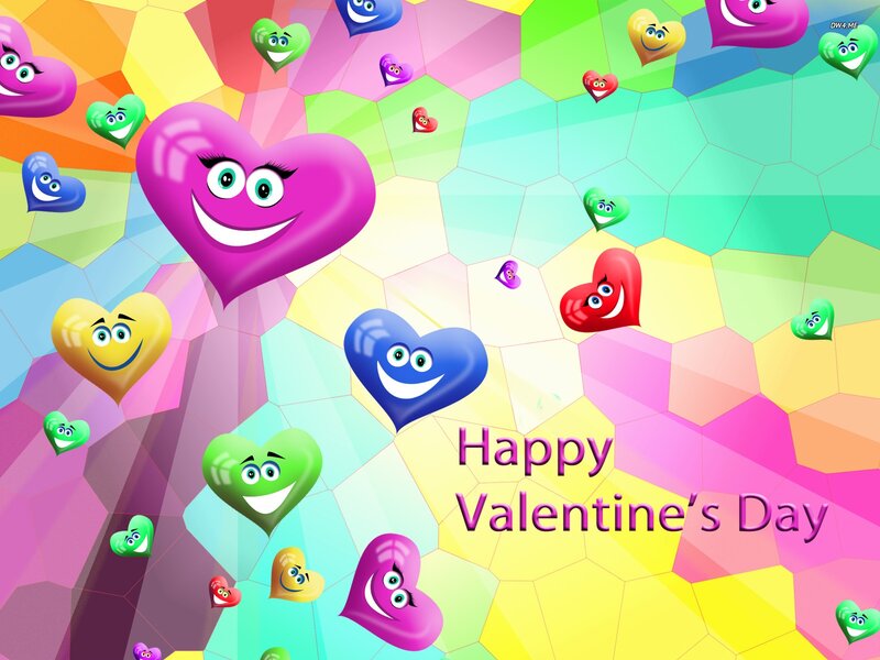 Cartoon Hearts Floating