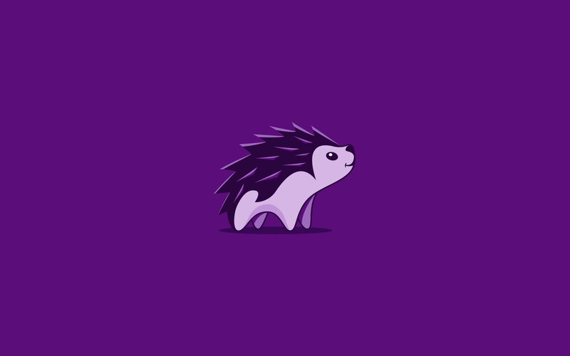 Cartoon Hedgehog — Purple