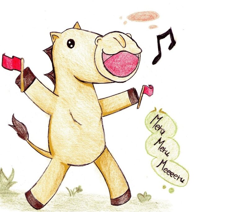 Cartoon Horse Character — Yellow