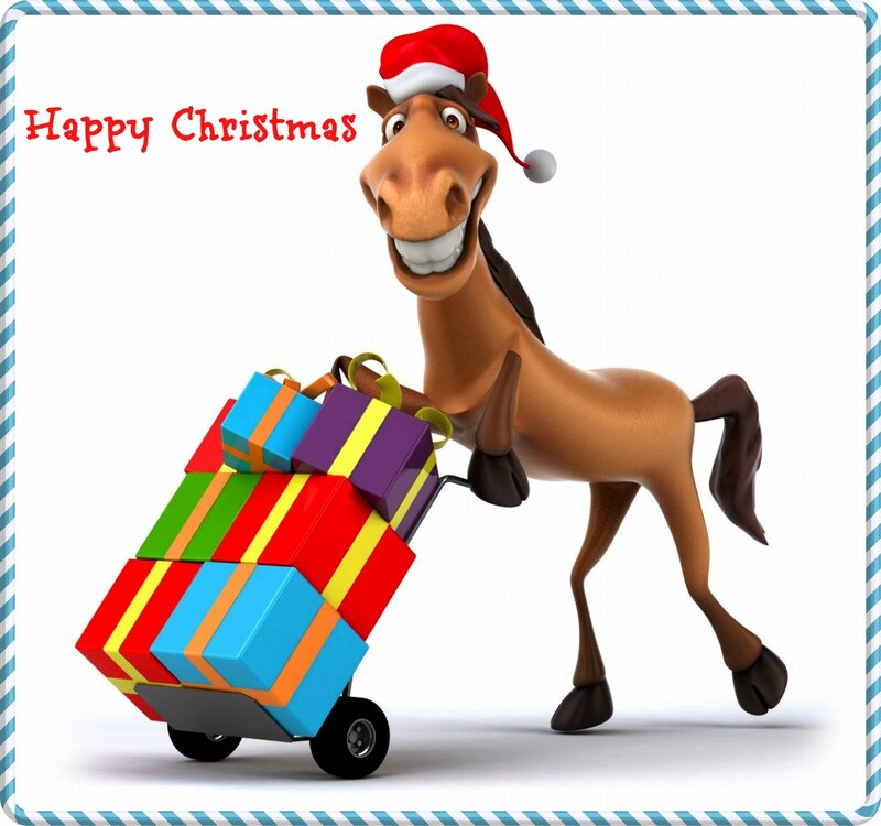 Cartoon Horse with Gifts