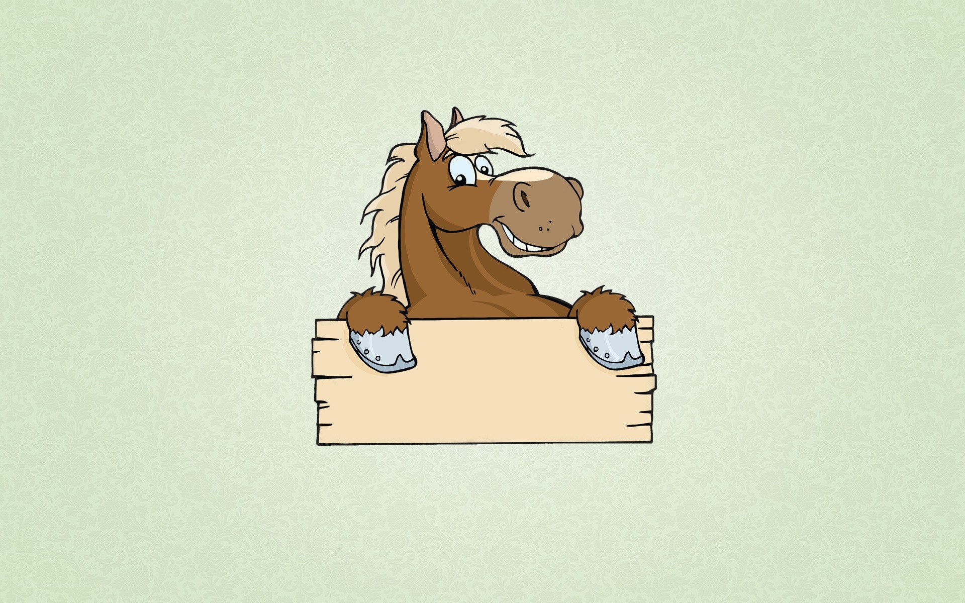 cartoon horse with sign