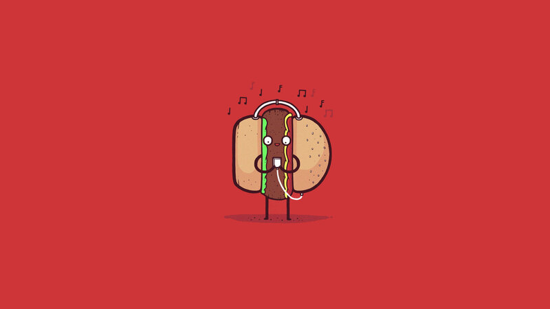 Cartoon Hot Dog Character — Red