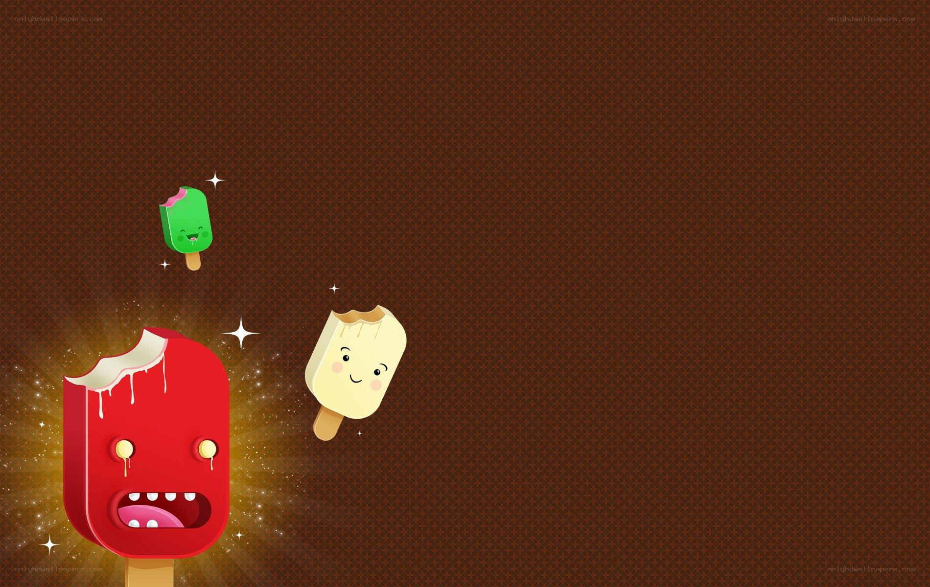 Cartoon ice cream monsters