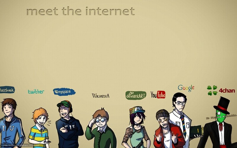 Cartoon Internet Users — Beige