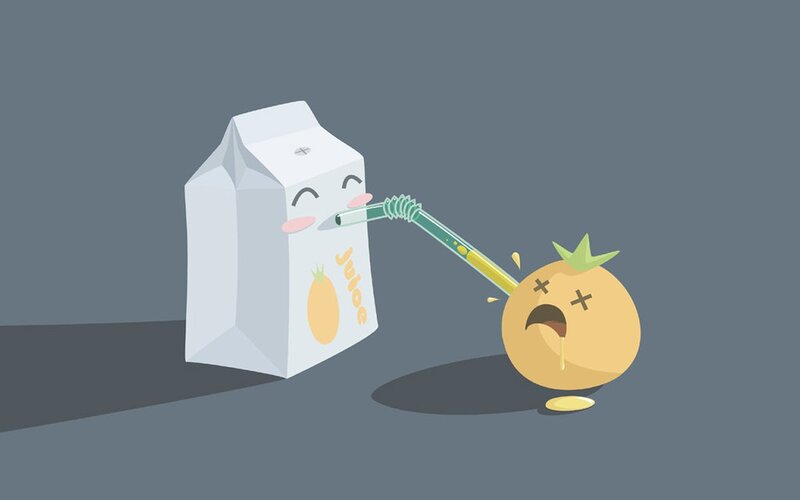 Cartoon Juice Box