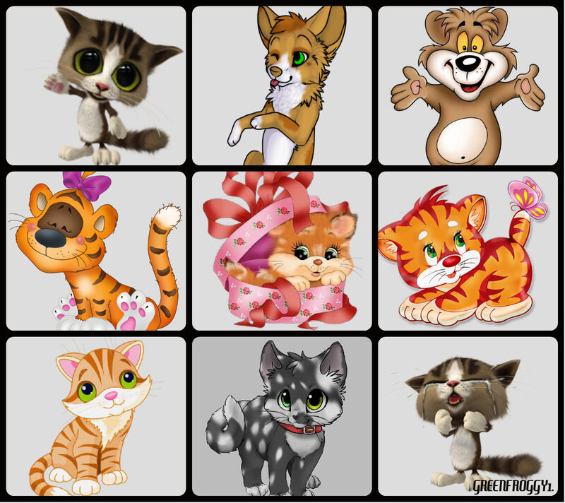 Cartoon Kittens and Animals