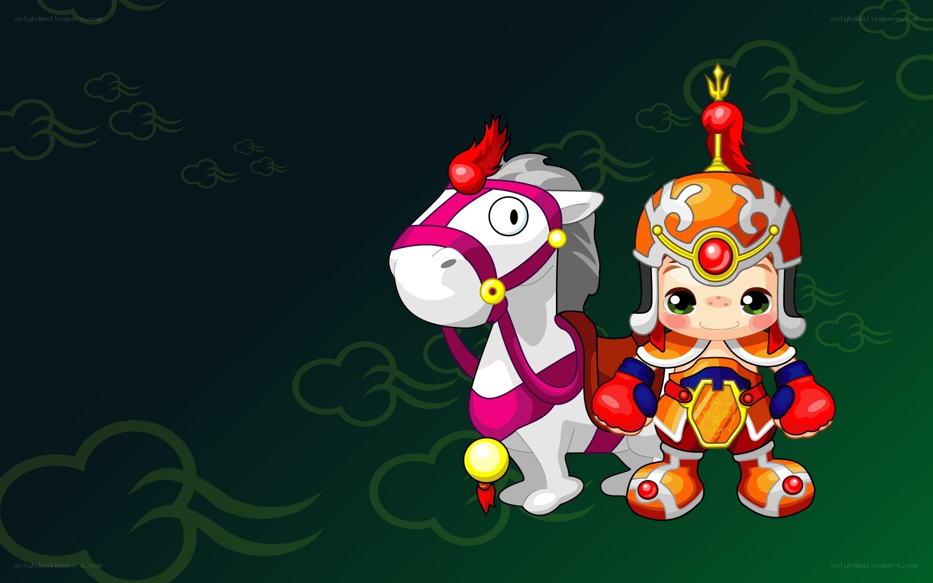 cartoon knight and horse