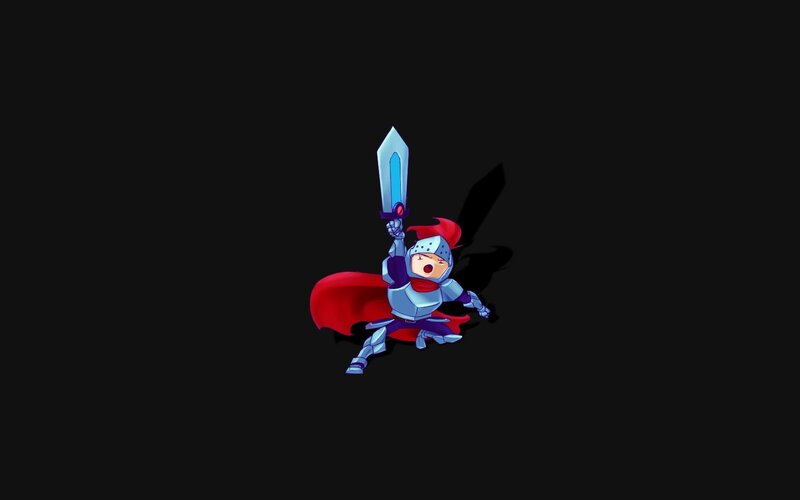 Cartoon Knight with Sword — Black