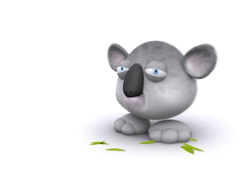 Cartoon Koala — Gray