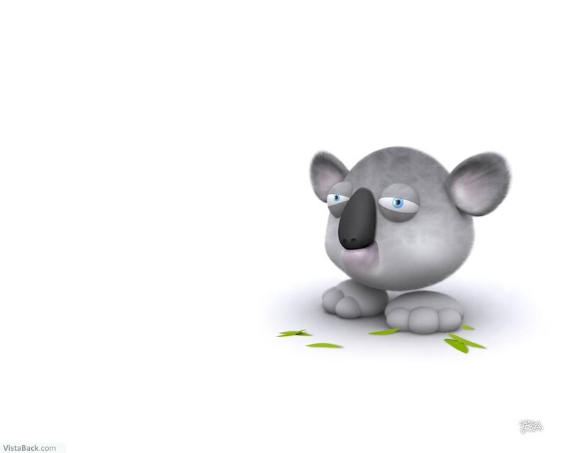 cartoon koala with eucalyptus