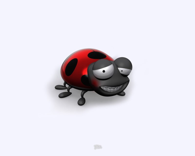 Cartoon Ladybug — Red