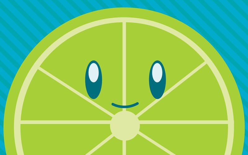 cartoon lime slice character