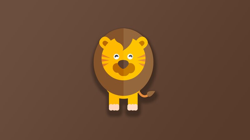 Cartoon Lion Head — Brown