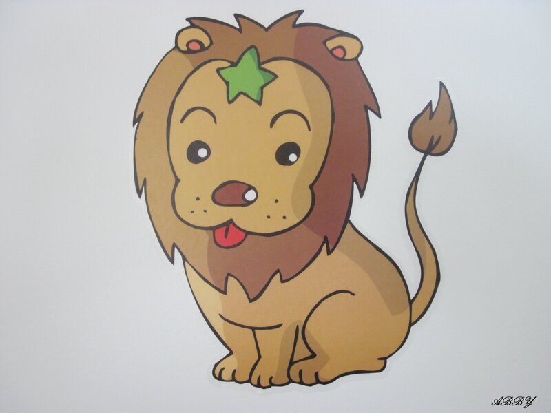 Cartoon Lion with Star