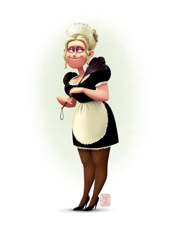 cartoon maid character
