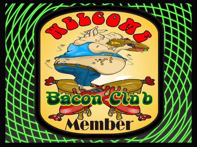 Cartoon Man Eating Bacon