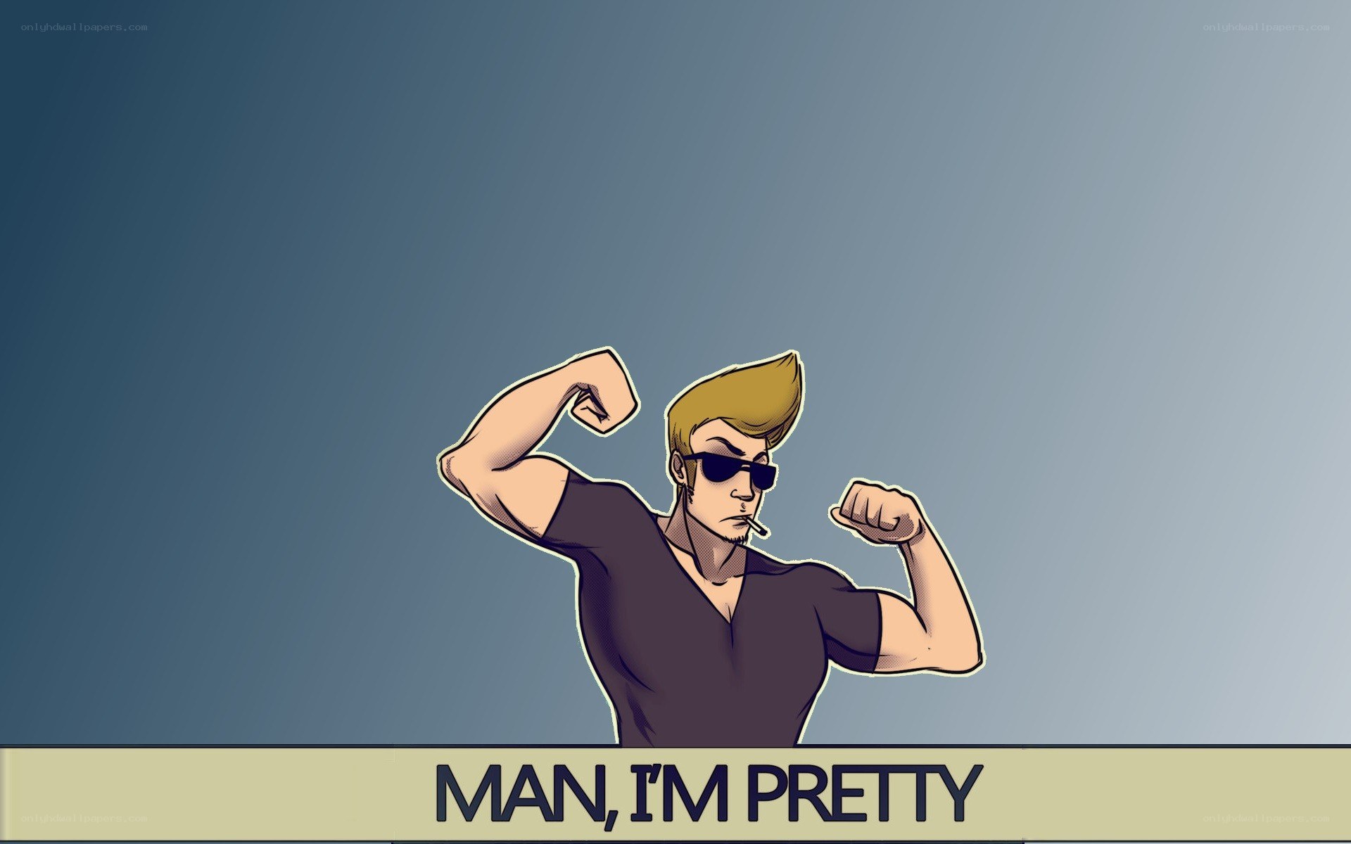 cartoon man flexing muscles