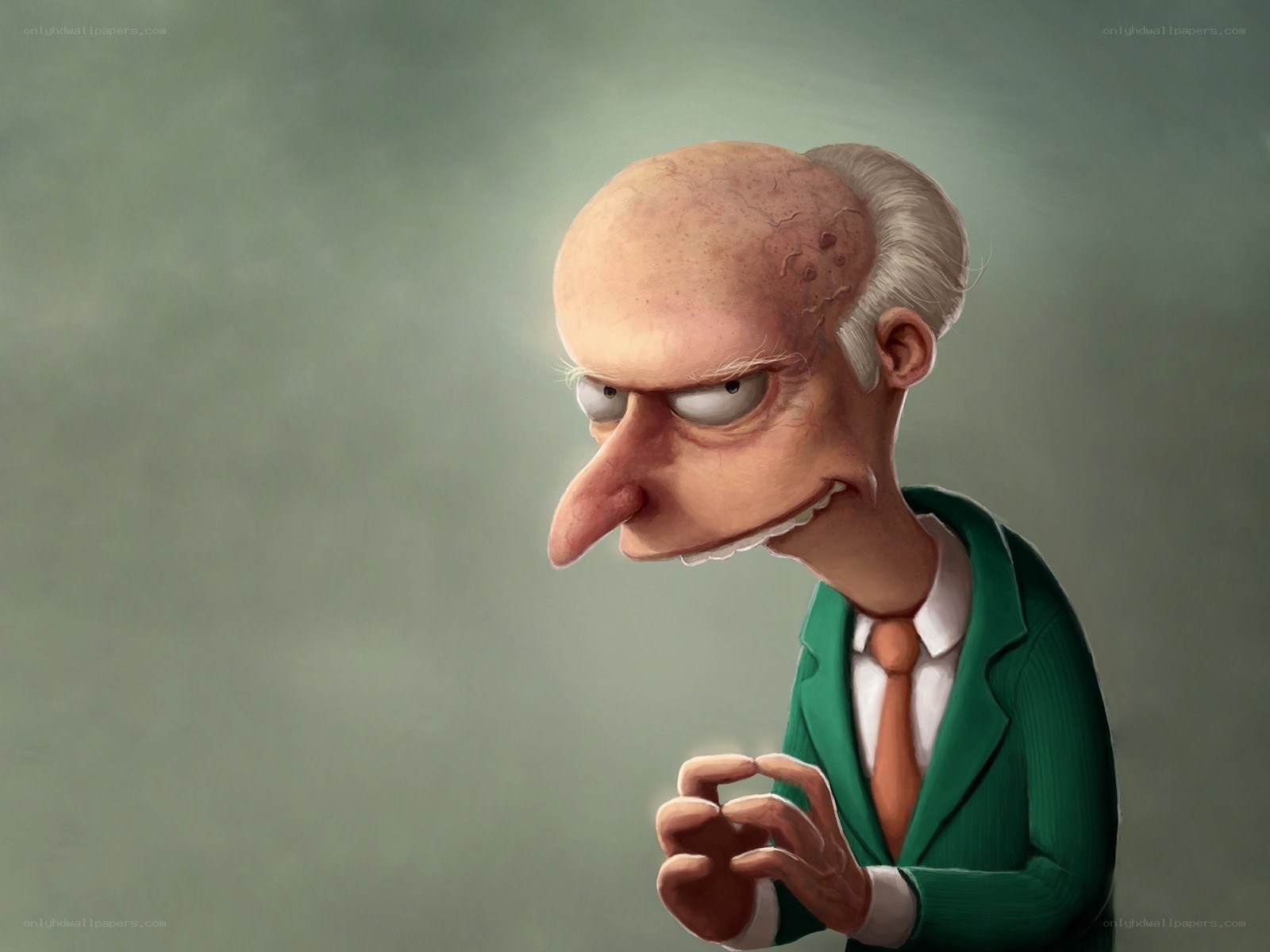 cartoon man in green suit