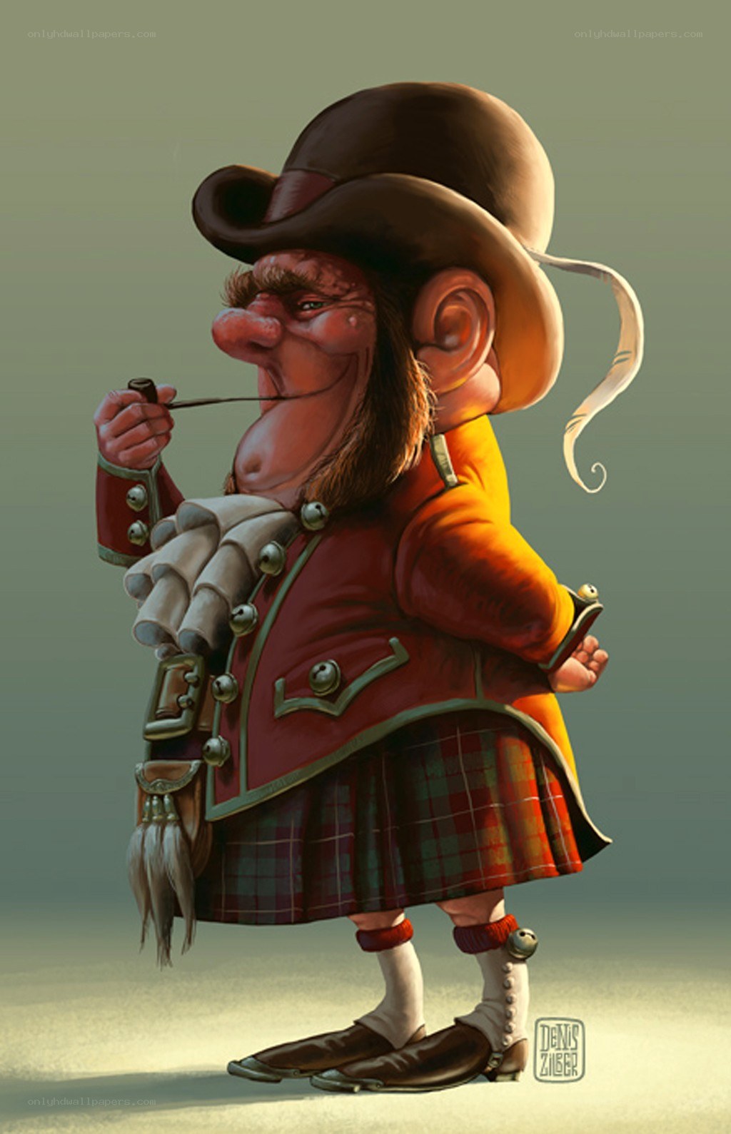 cartoon man in kilt