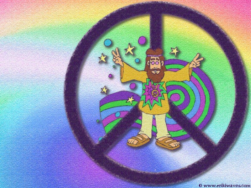Cartoon Man in Peace Sign