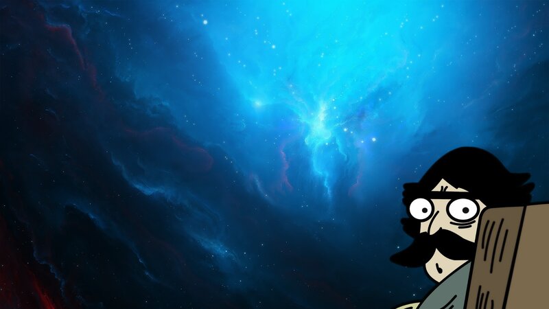 Cartoon Man in Space