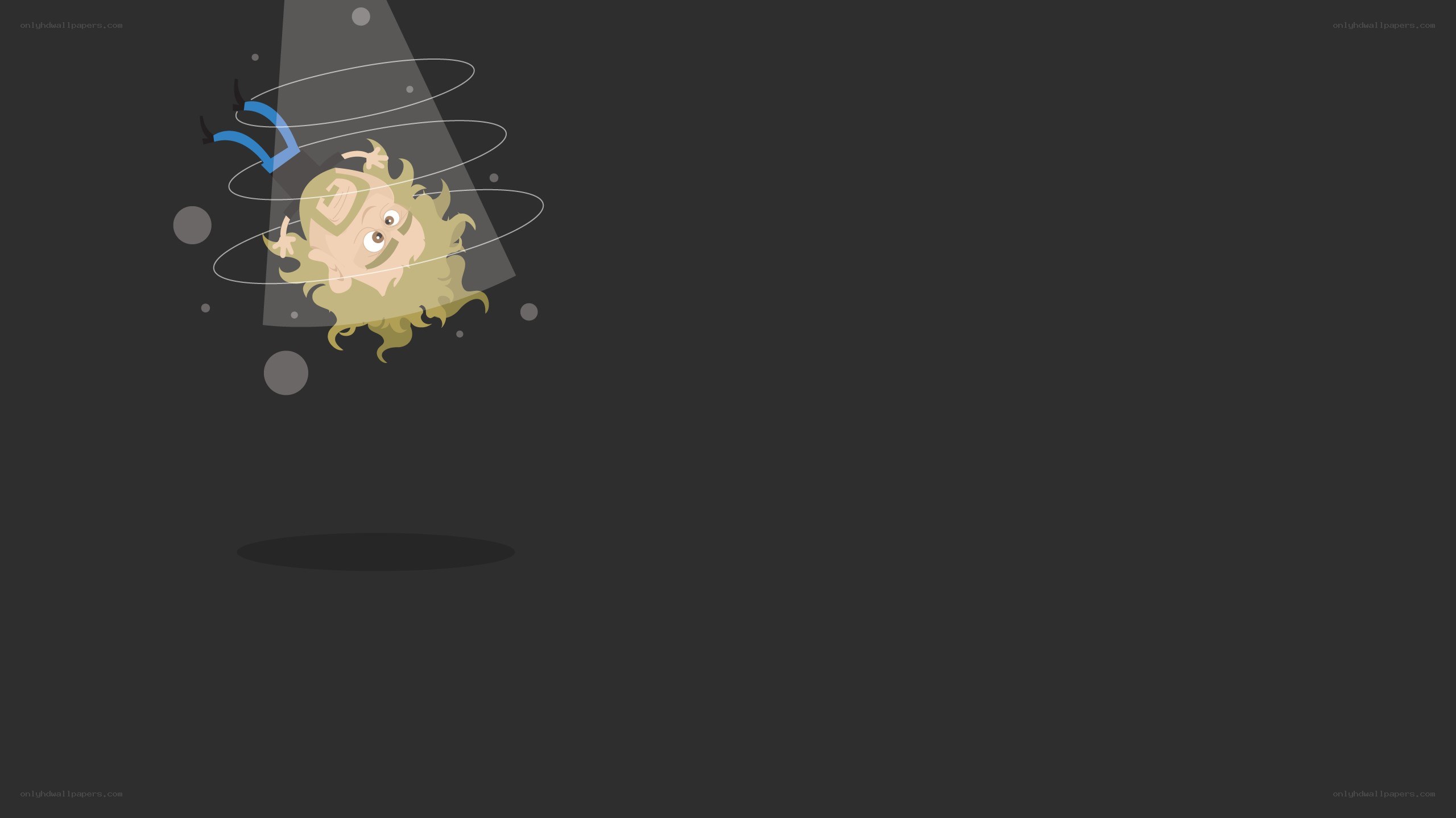 cartoon man in spotlight